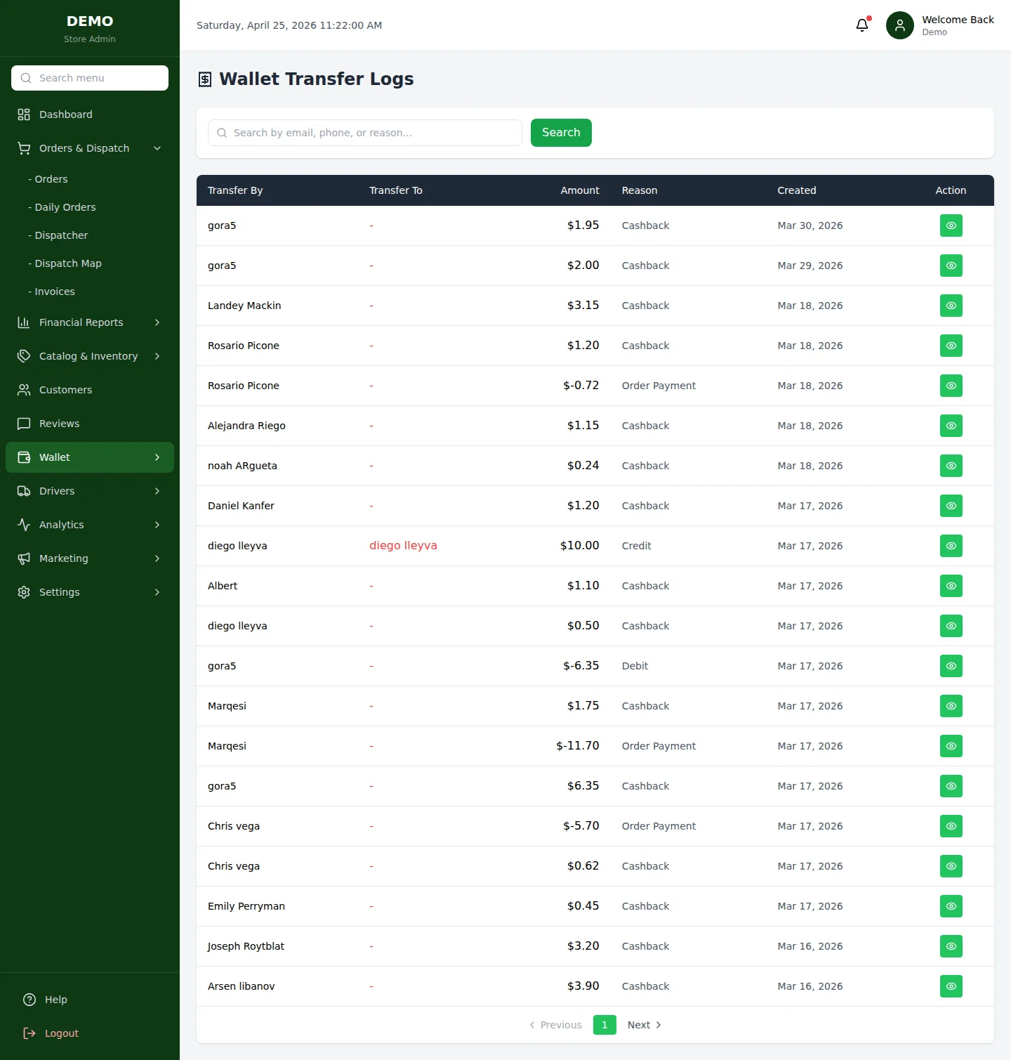 Wallet Logs — все операции по кошелькам