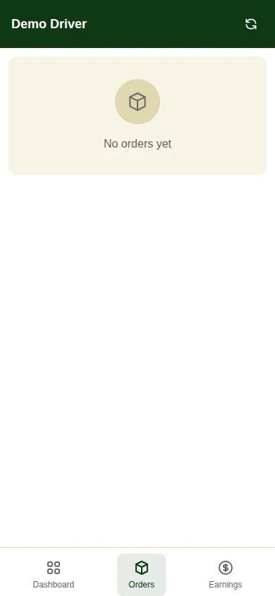Driver mini-app — список назначенных заказов